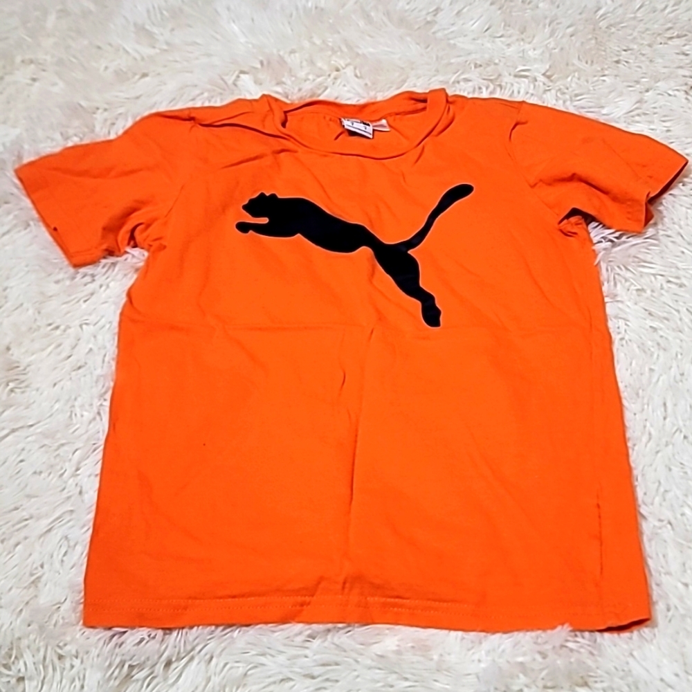 Puma, Boy's,  Kid's,  T-shirt,  Orange,  Size 8